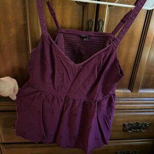 Torrid Plum Eyelet Peplum Cami Size 0